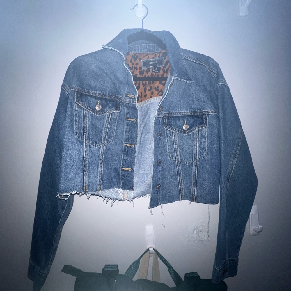 forever 21 cropped jean jacket